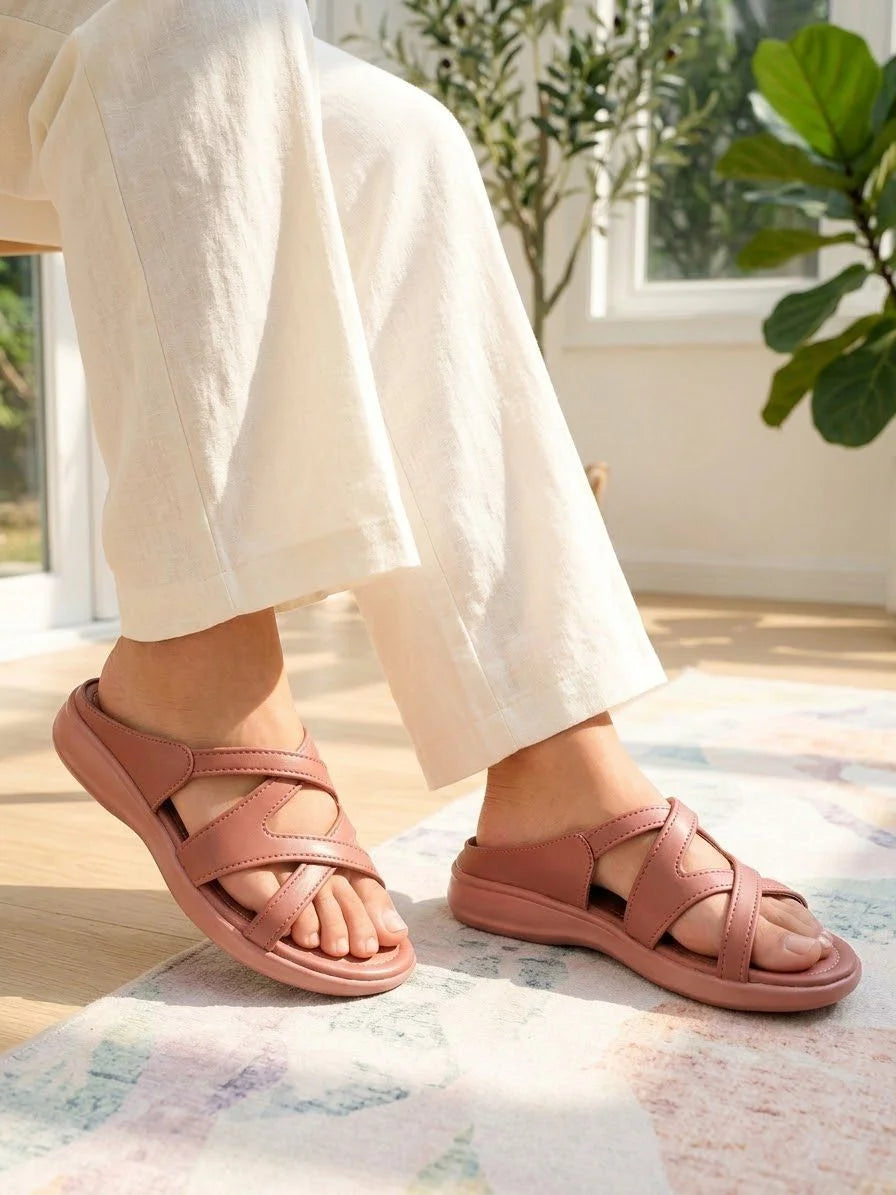 Elegant Cross-Strap Comfort Sandals for Women