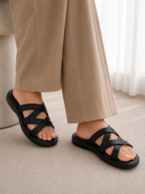 Elegant Cross-Strap Comfort Sandals for Women