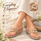 Elegant Gold Buckle Comfort Sandals – Premium Everyday Wear